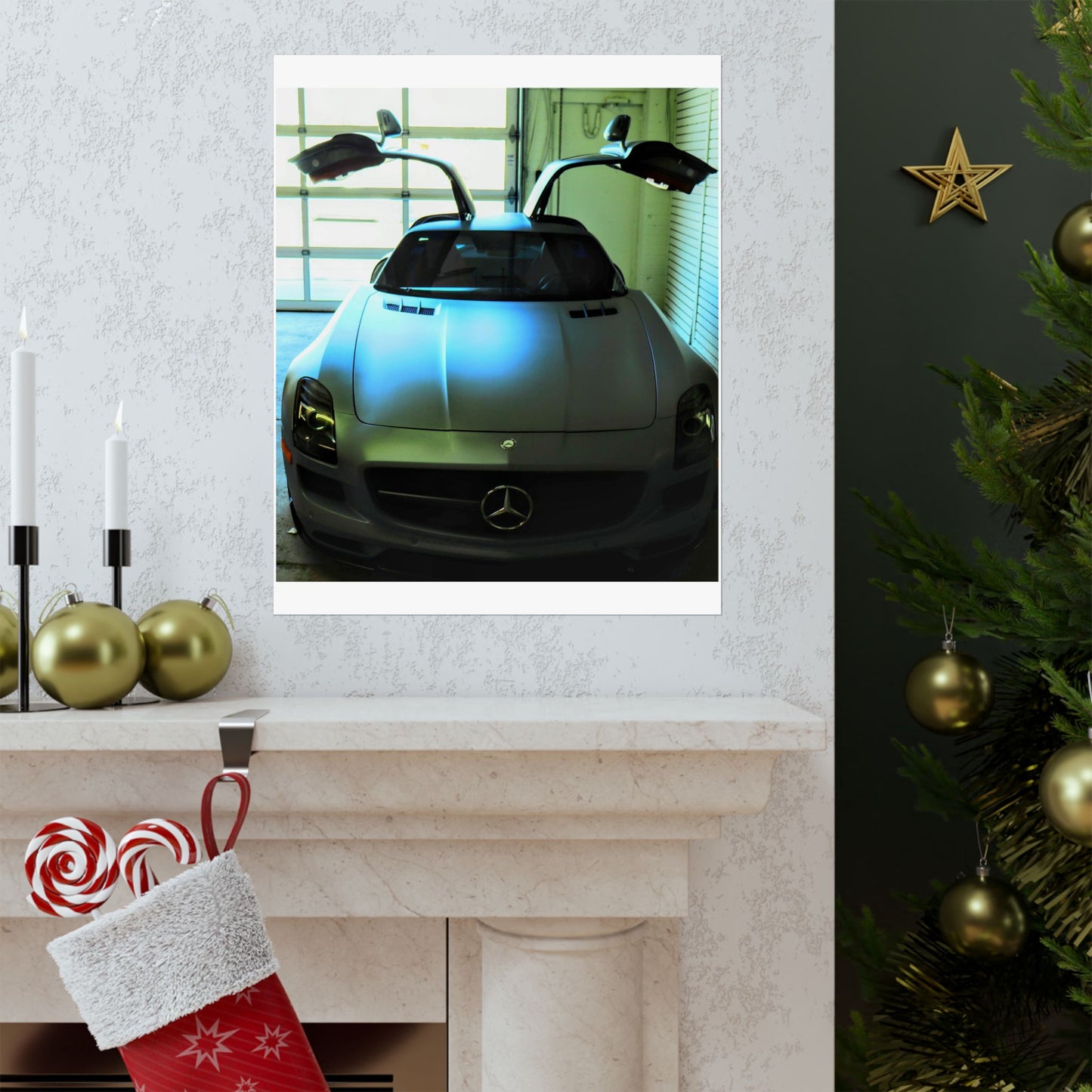 Vertical Poster - Mercedes AMG SLS Gullwing Doors